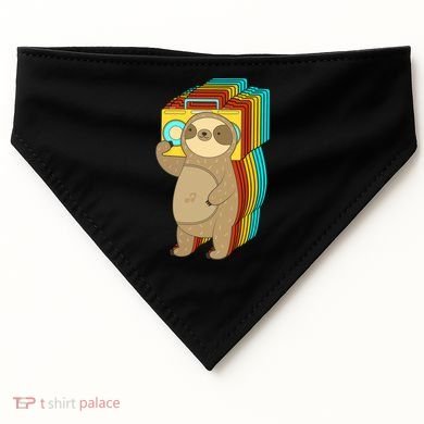 Retro Boombox Sloth USA-Made Doggie Bandana