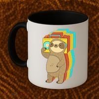 Retro Boombox Sloth Coffee Mug thumb 2