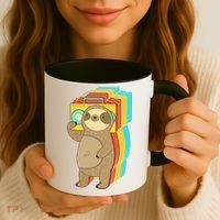 Retro Boombox Sloth Coffee Mug thumb 3