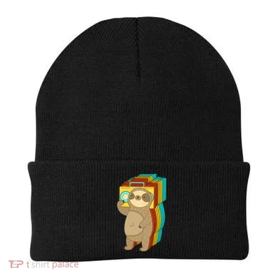 Retro Boombox Sloth Beanie