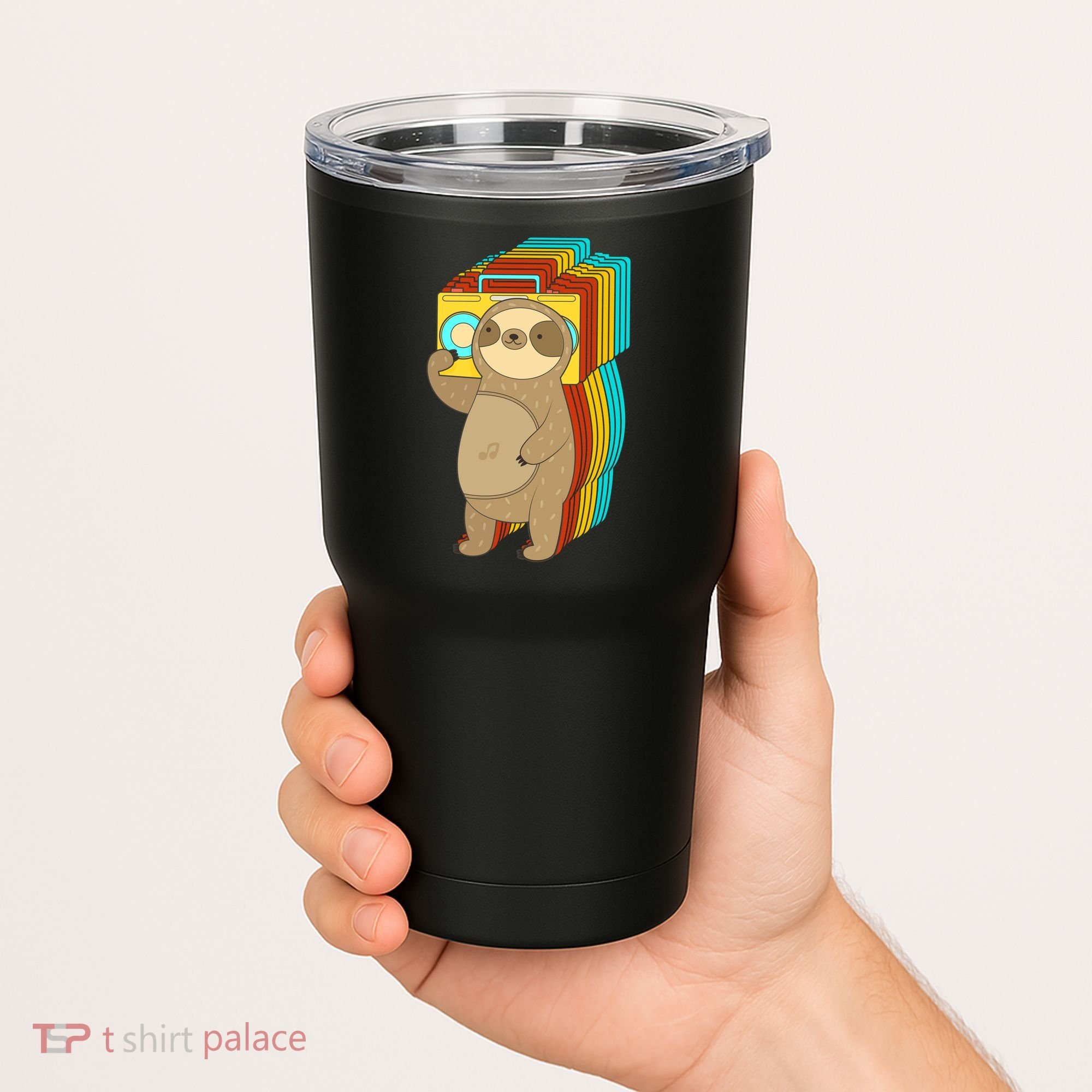 Retro Boombox Sloth Tumbler