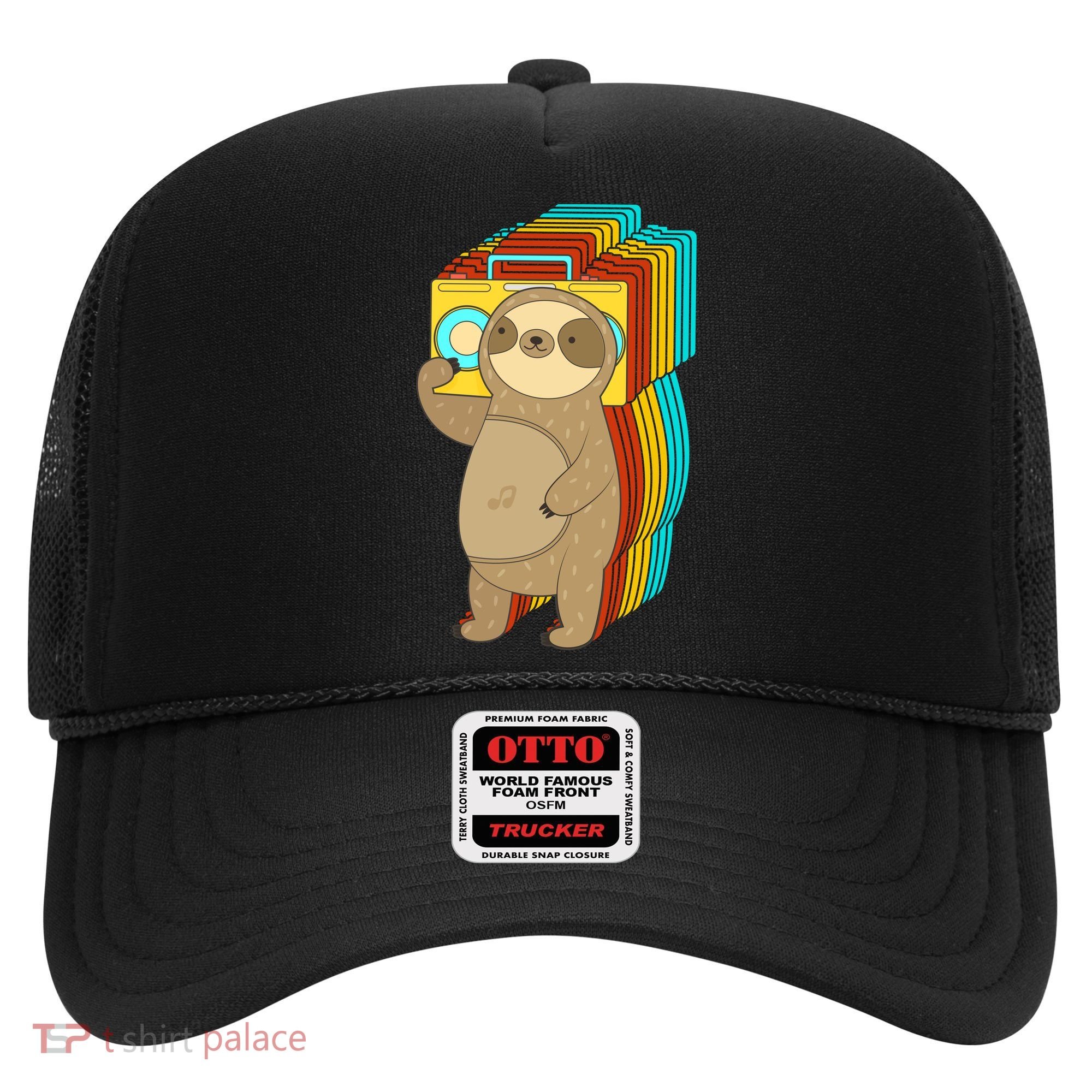 Retro Boombox Sloth Hat