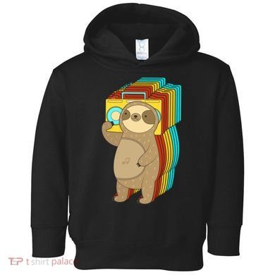 Retro Boombox Sloth Toddler Hoodie