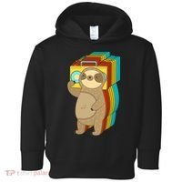 Retro Boombox Sloth Toddler Hoodie thumb 0