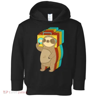 Retro Boombox Sloth Toddler Hoodie