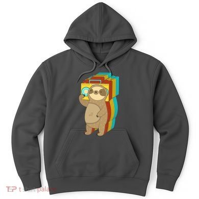 Retro Boombox Sloth Hoodie