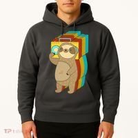 Retro Boombox Sloth Hoodie thumb 2