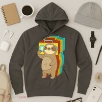 Retro Boombox Sloth Hoodie thumb 3