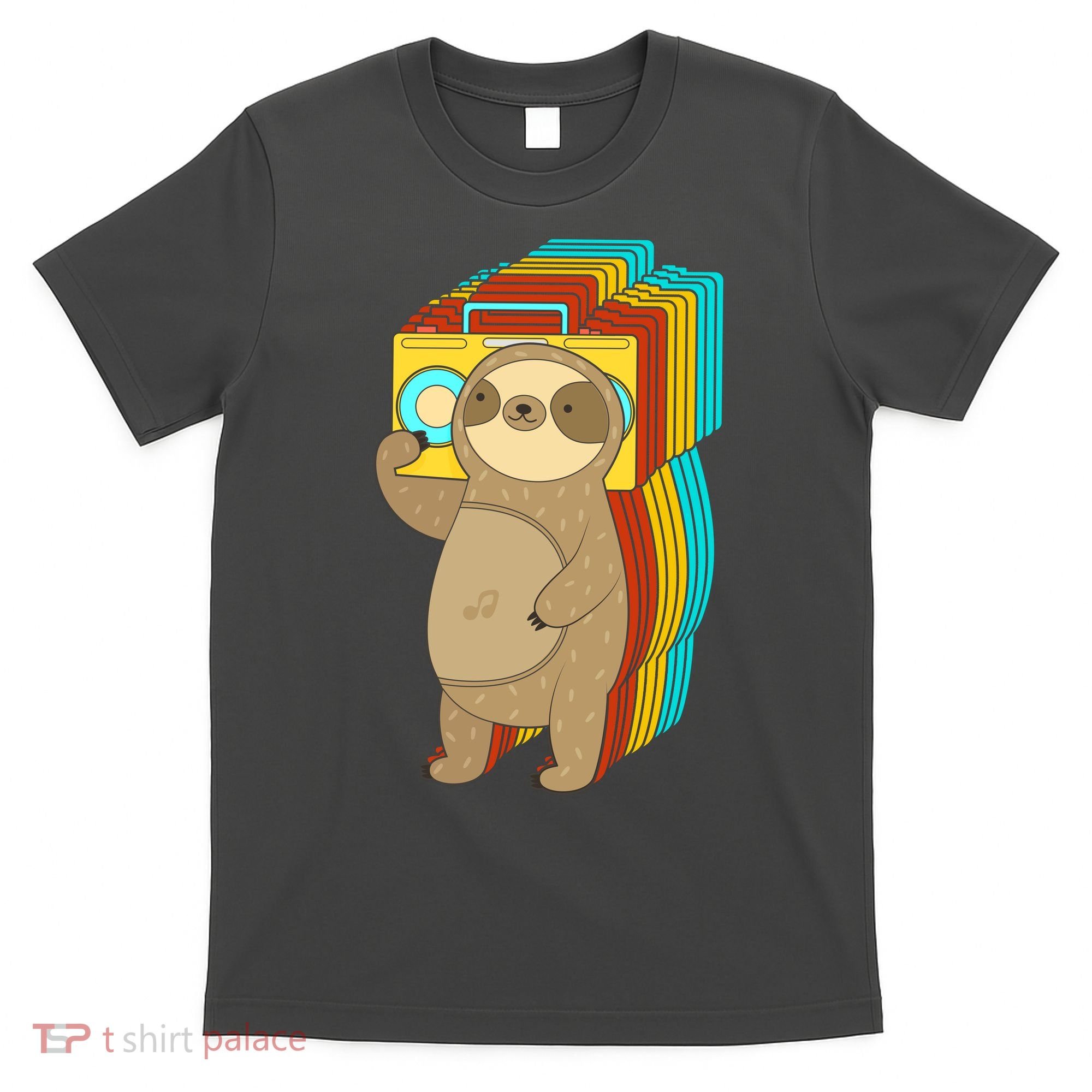 Retro Boombox Sloth T-Shirt