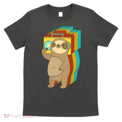 Retro Boombox Sloth T-Shirt