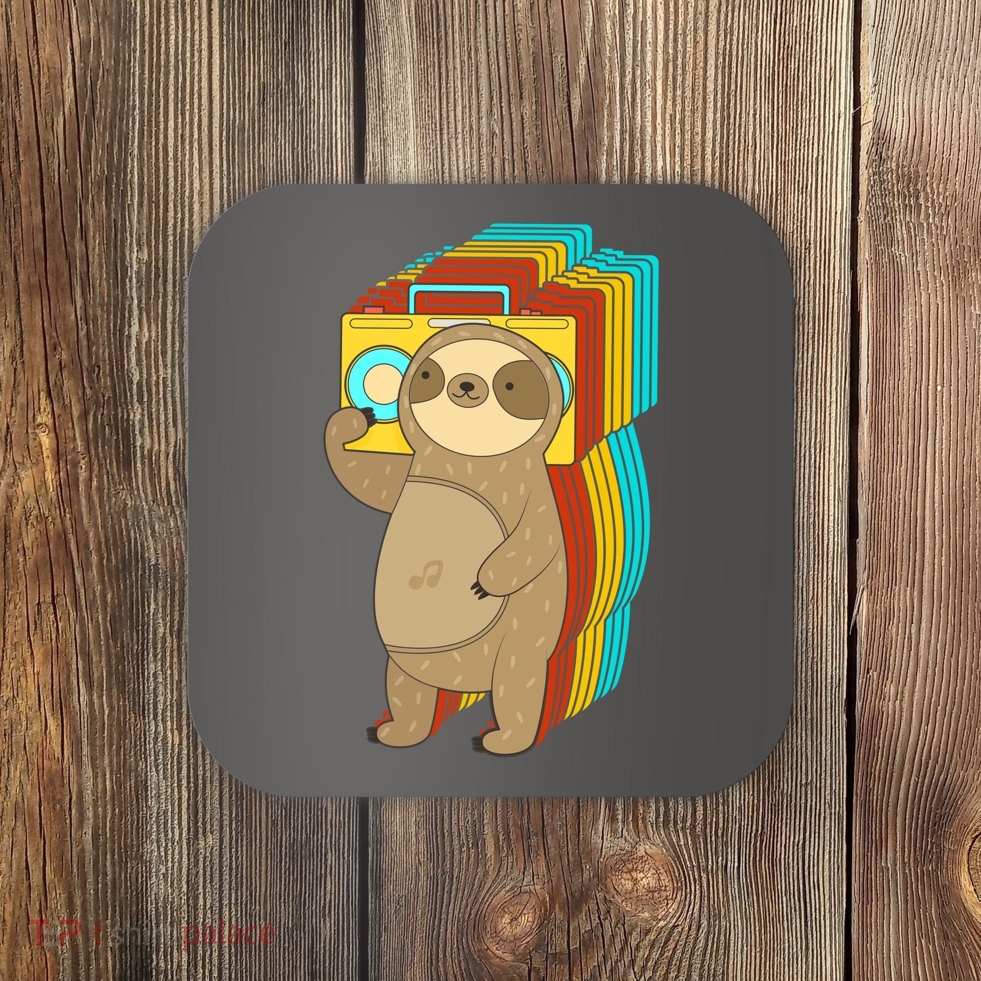 Retro Boombox Sloth Coaster