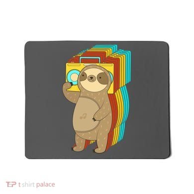 Retro Boombox Sloth Mousepad