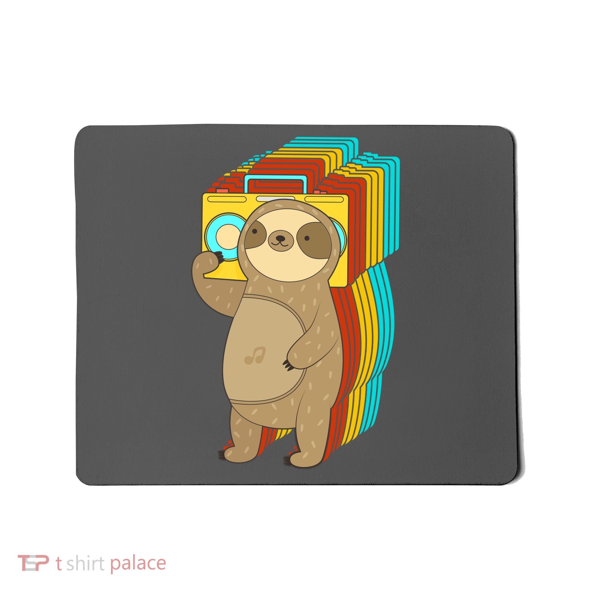 Retro Boombox Sloth Mousepad