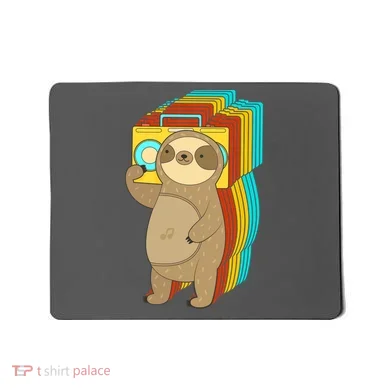 Retro Boombox Sloth Mousepad