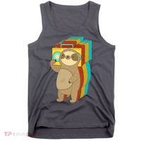 Retro Boombox Sloth Tank Top thumb 0