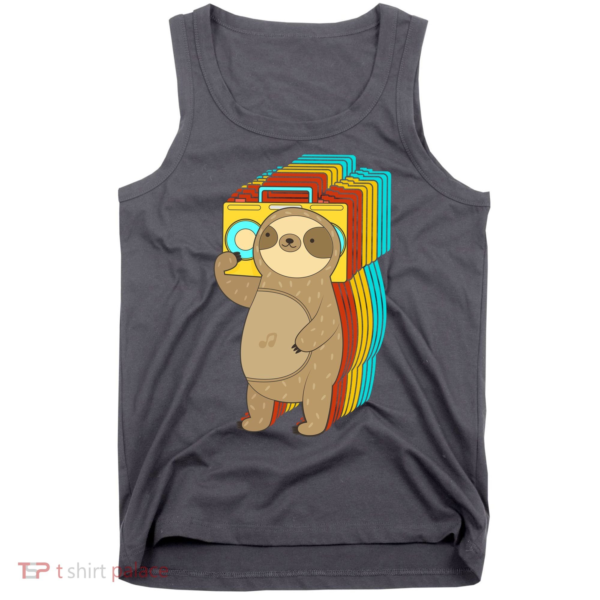 Retro Boombox Sloth Tank Top