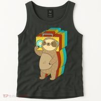 Retro Boombox Sloth Tank Top thumb 2