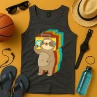 Retro Boombox Sloth Tank Top thumb 4