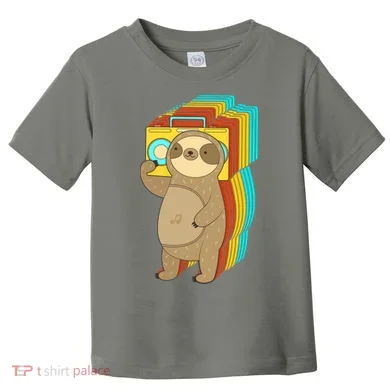 Retro Boombox Sloth Toddler T-Shirt