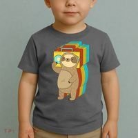 Retro Boombox Sloth Toddler T-Shirt thumb 2