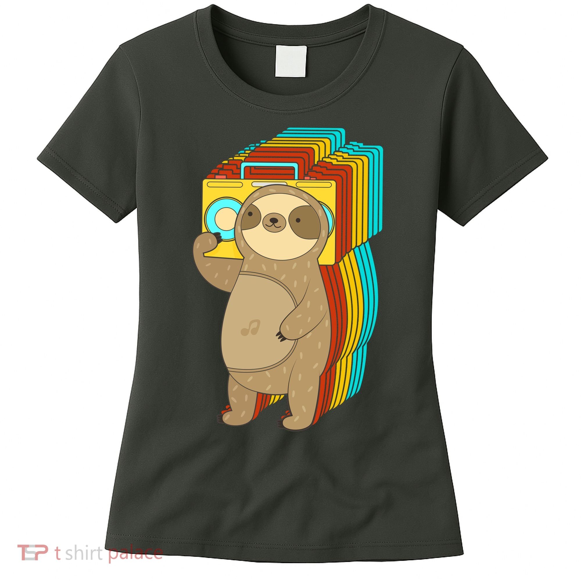 Retro Boombox Sloth Women's T-Shirt