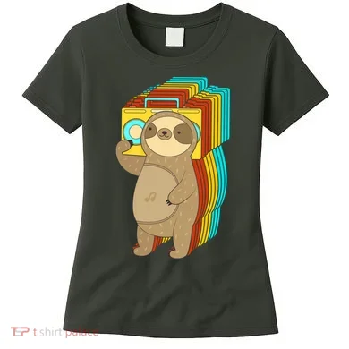 Retro Boombox Sloth Women's T-Shirt