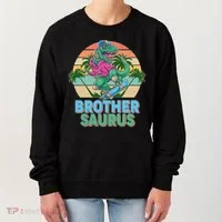 Retro Brother Saurus T-Rex Dinosaur Women's Sweatshirt thumb 0