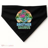 Retro Brother Saurus T-Rex Dinosaur USA-Made Doggie Bandana thumb 0