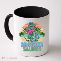 Retro Brother Saurus T-Rex Dinosaur Coffee Mug thumb 0