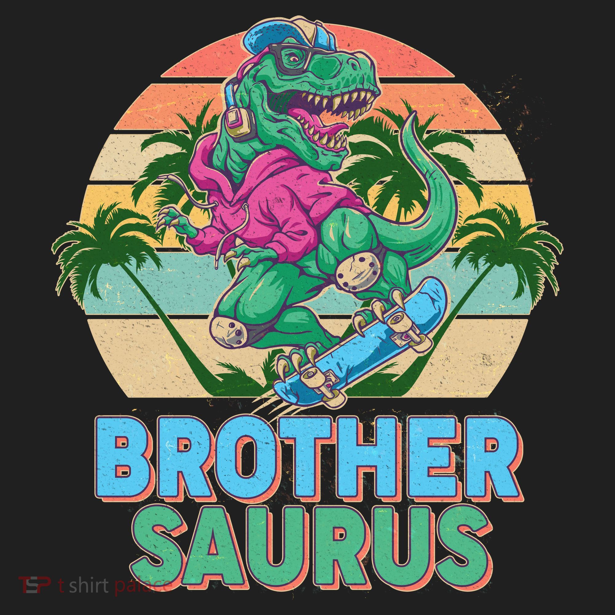 Retro Brother Saurus T-Rex Dinosaur Beanie