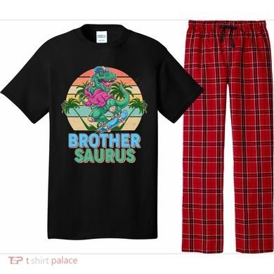 Retro Brother Saurus T-Rex Dinosaur Pajama Set