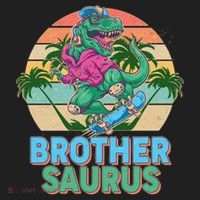 Retro Brother Saurus T-Rex Dinosaur Golf Towel thumb 3