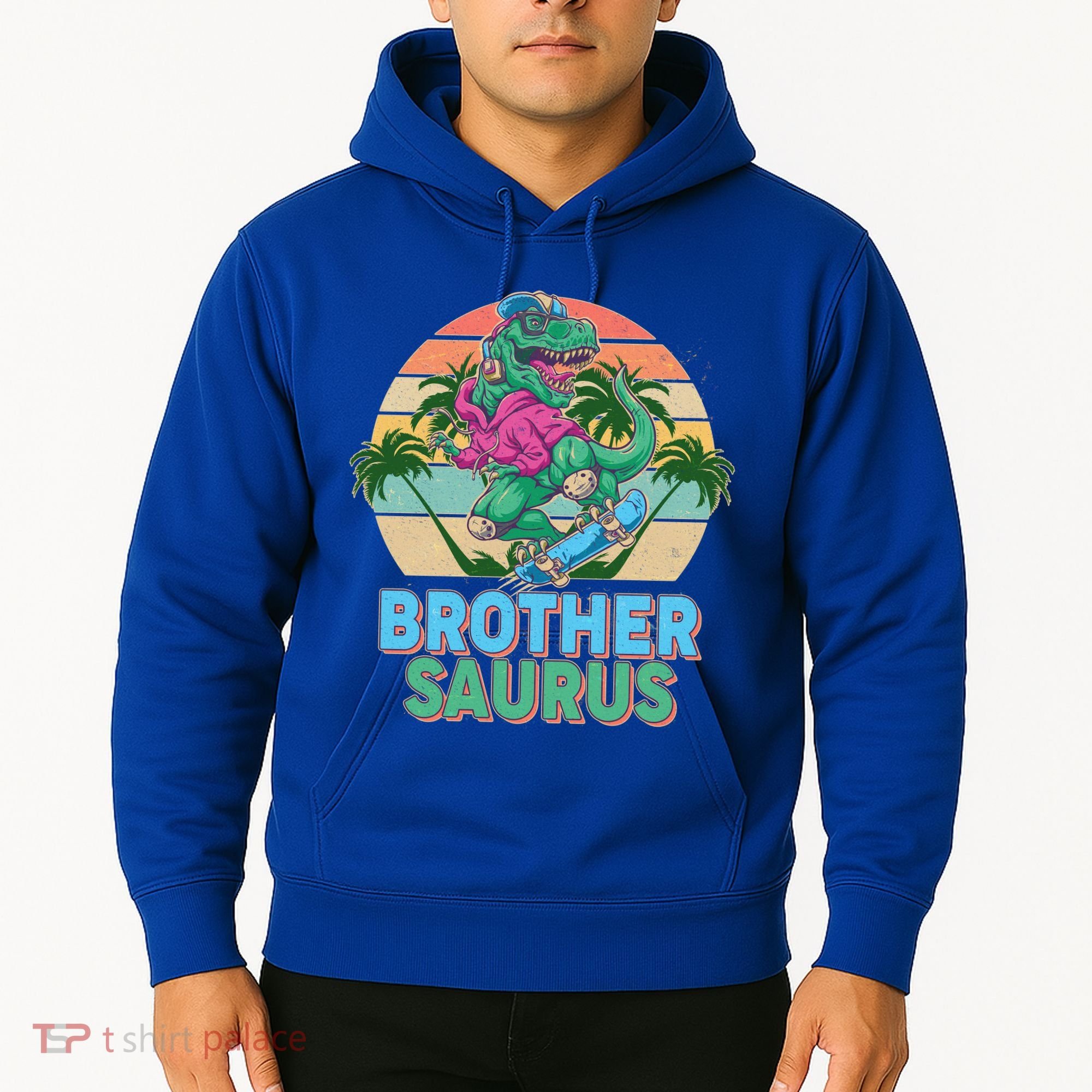 Retro Brother Saurus T-Rex Dinosaur Hoodie