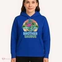 Retro Brother Saurus T-Rex Dinosaur Hoodie thumb 5