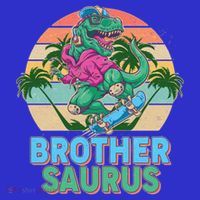 Retro Brother Saurus T-Rex Dinosaur Long Sleeve Shirt thumb 2