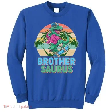 Retro Brother Saurus T-Rex Dinosaur Sweatshirt