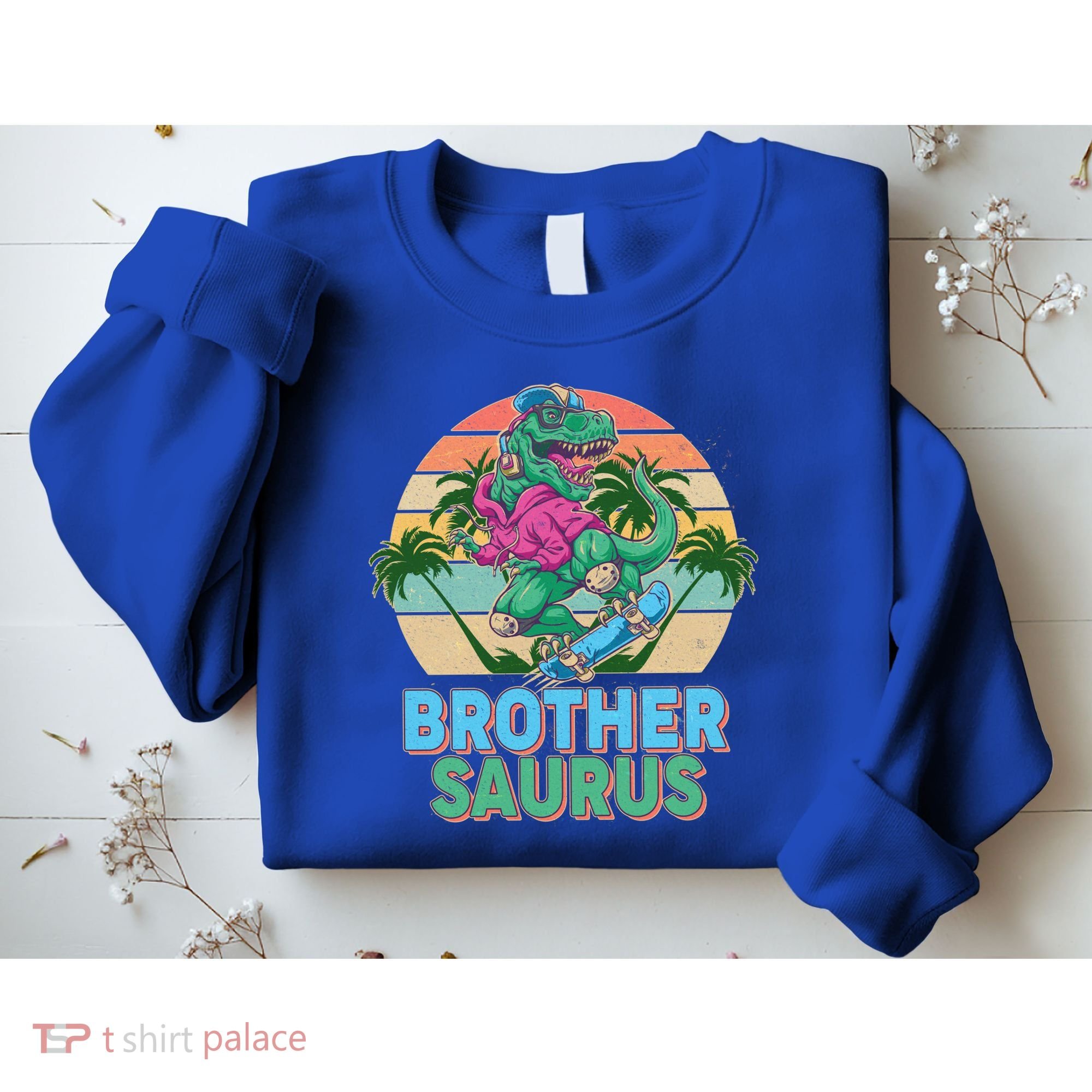 Retro Brother Saurus T-Rex Dinosaur Sweatshirt