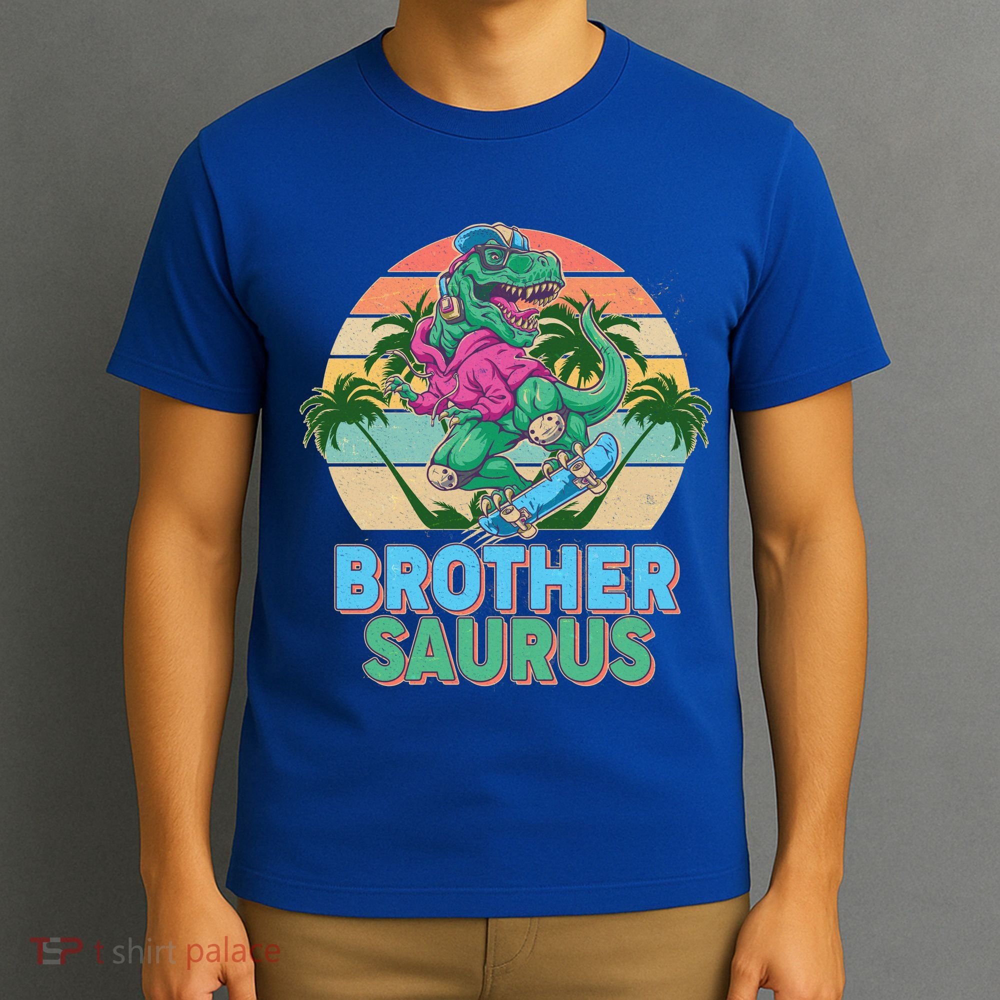 Retro Brother Saurus T-Rex Dinosaur T-Shirt
