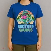 Retro Brother Saurus T-Rex Dinosaur T-Shirt thumb 4