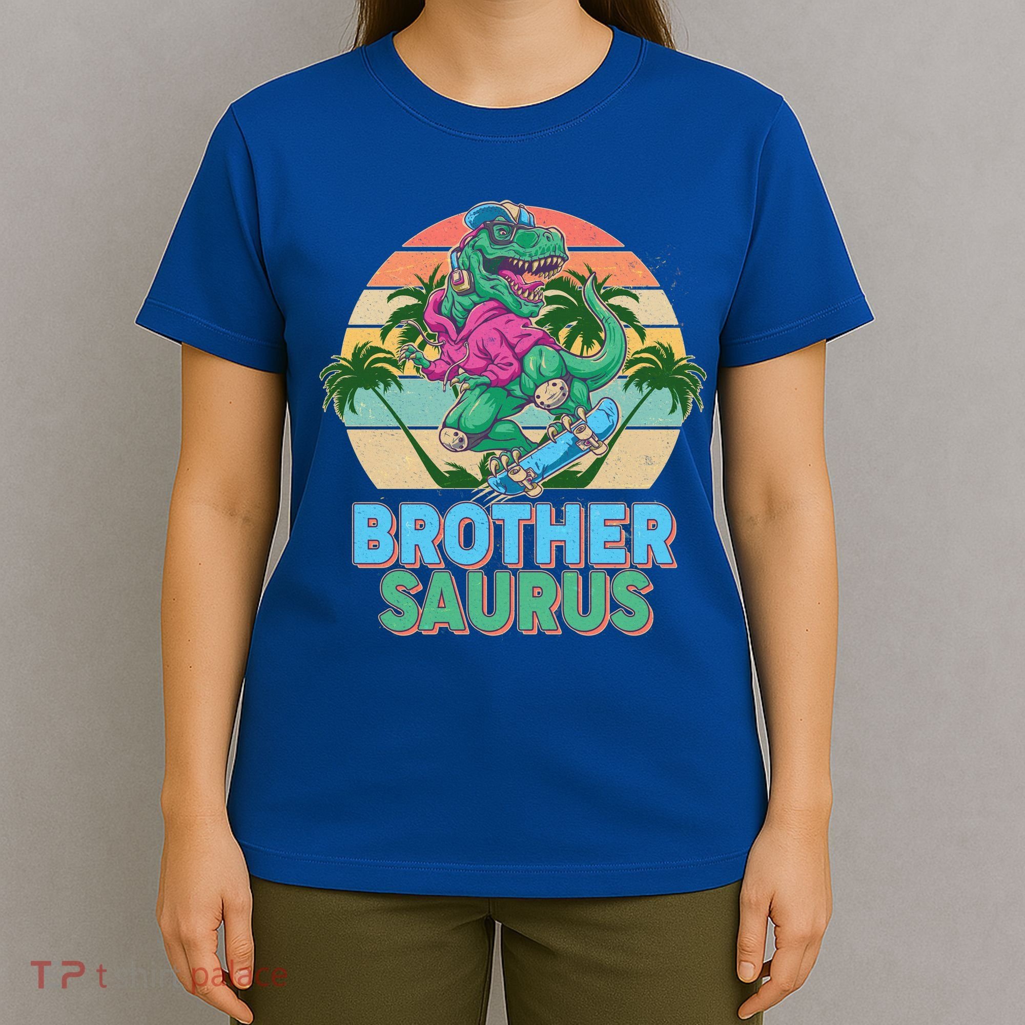 Retro Brother Saurus T-Rex Dinosaur T-Shirt