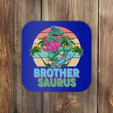 Retro Brother Saurus T-Rex Dinosaur Coaster