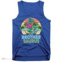 Retro Brother Saurus T-Rex Dinosaur Tank Top thumb 0