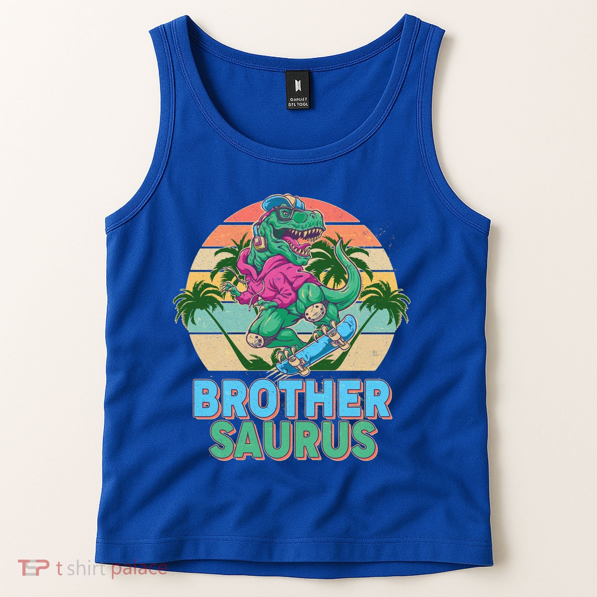 Retro Brother Saurus T-Rex Dinosaur Tank Top