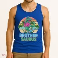 Retro Brother Saurus T-Rex Dinosaur Tank Top thumb 3
