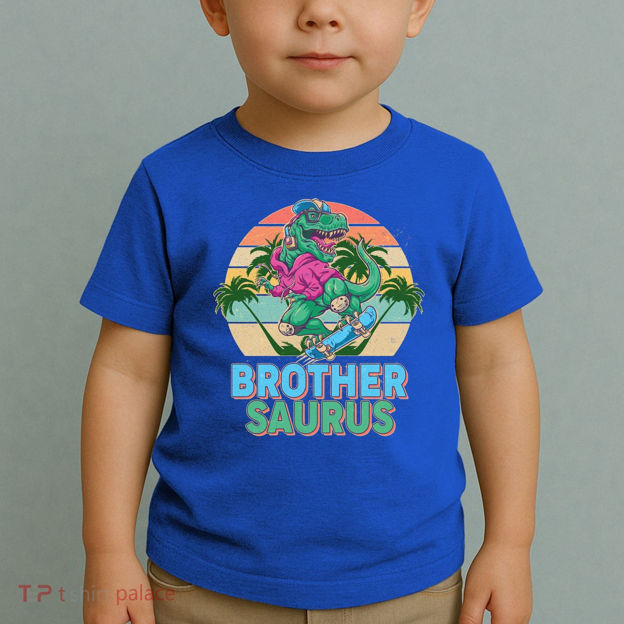 Retro Brother Saurus T-Rex Dinosaur Toddler T-Shirt