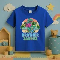 Retro Brother Saurus T-Rex Dinosaur Toddler T-Shirt thumb 3
