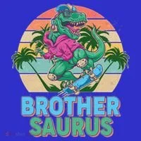 Retro Brother Saurus T-Rex Dinosaur Toddler T-Shirt thumb 4
