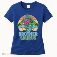 Retro Brother Saurus T-Rex Dinosaur Women's T-Shirt thumb 0