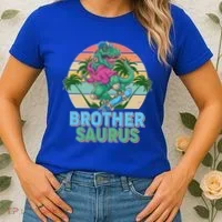 Retro Brother Saurus T-Rex Dinosaur Women's T-Shirt thumb 2