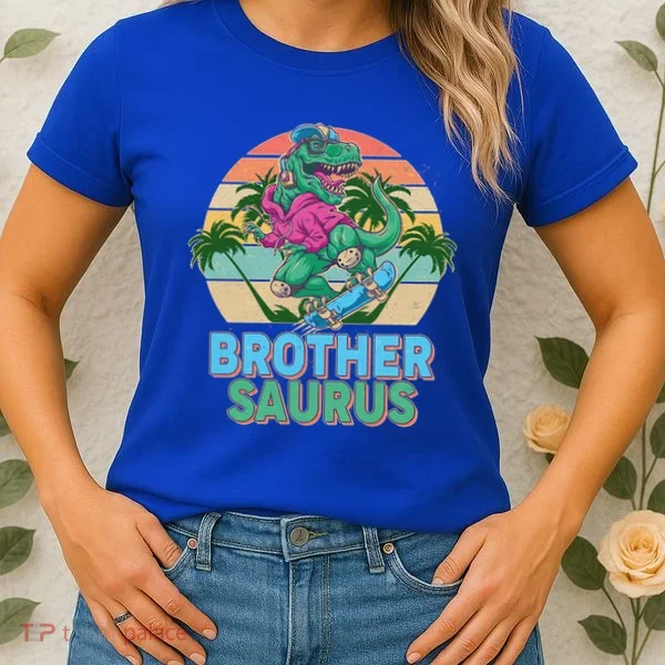 Retro Brother Saurus T-Rex Dinosaur Women's T-Shirt